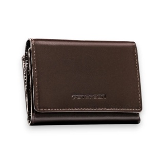 Mały, brązowy portfel damski ze skóry naturalnej z systemem RFID - Peterson