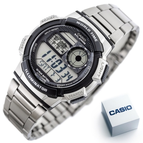 ZEGAREK MĘSKI CASIO AE-1000WD 1A (zd073h) - WORLD TIME + BOX