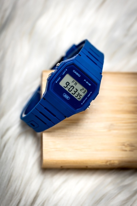 ZEGAREK MĘSKI CASIO F-91WB-2A1 + BOX