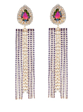 Kolczyki bardzo ozdobne długie, spływjące cyrkonie