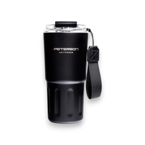 Kubek termiczny ze stali nierdzewnej w czarnym kolorze - Peterson