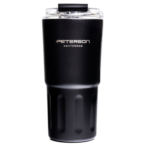 Kubek termiczny ze stali nierdzewnej w czarnym kolorze - Peterson