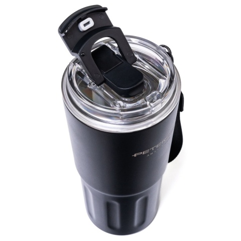 Kubek termiczny ze stali nierdzewnej w czarnym kolorze - Peterson