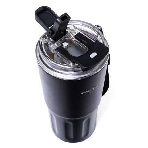 Kubek termiczny ze stali nierdzewnej w czarnym kolorze - Peterson