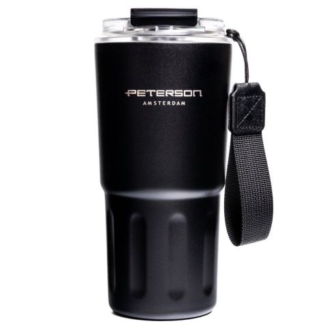 Kubek termiczny ze stali nierdzewnej w czarnym kolorze - Peterson