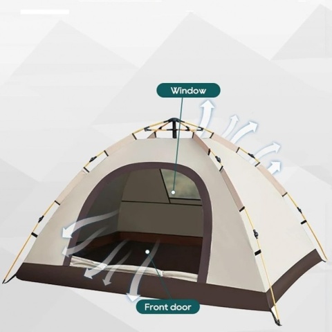 Namiot Kempingowy 2-3 Osobowy Zielony – Składany, Wodoodporny, Lekki