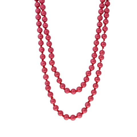 Naszyjnik Amarantowe Korale Długie – Pozłacana Stal Szlachetna PVD, do Podwójnego Zawinięcia