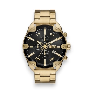 Zegarek Męski Diesel Mega Chief DZ4678 – Złoty Chronograf z Czarną Tarczą