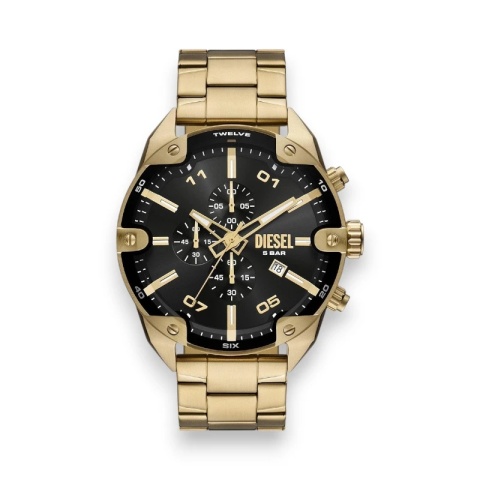 Zegarek Męski Diesel Mega Chief DZ4678 – Złoty Chronograf z Czarną Tarczą