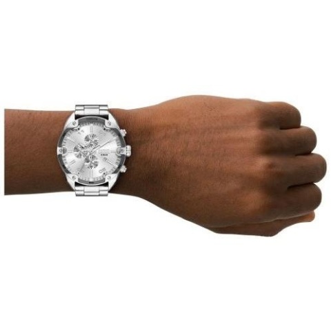Zegarek Męski Diesel Spiked DZ4677 Chronograph – Srebrny Stalowy + Box