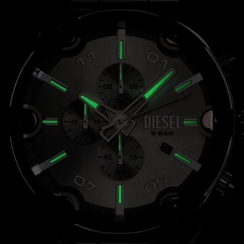 Zegarek Męski Diesel Spiked DZ4677 Chronograph – Srebrny Stalowy + Box