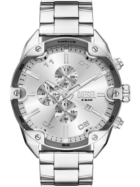 Zegarek Męski Diesel Spiked DZ4677 Chronograph – Srebrny Stalowy + Box