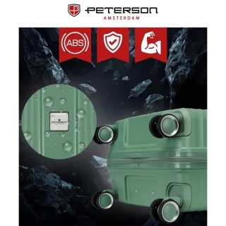 Zestaw walizek podróżnych z tworzywa ABS w zielonym kolorze - Peterson