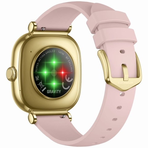 Złoty Smartwatch Damski Gravity GT32-2 – Ekran AMOLED, Rozmowy Bluetooth