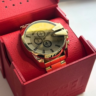 Złoty Zegarek Męski Diesel Mega Chief DZ4662 – Chronograf WR100 + Box