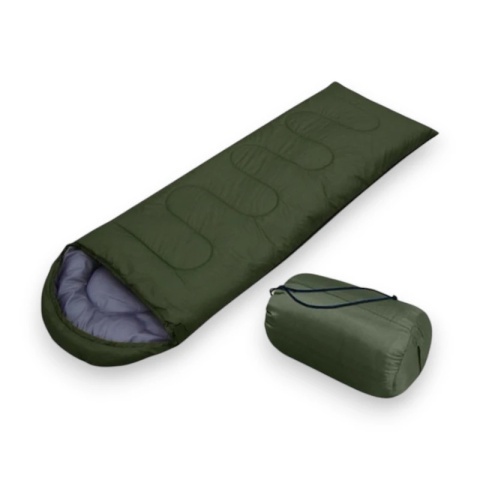 Lekki Śpiwór Turystyczny Mumia/Kołdra 2w1 + Pokrowiec | Zielony