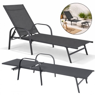 Leżak Ogrodowy LE05GRAF – Regulowany, Wodoodporny, Grafitowy | Sklep