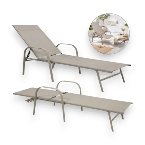 Leżak Ogrodowy z Regulacją LE05JBR – Wygodny Leżak do Opalania i Relaksu