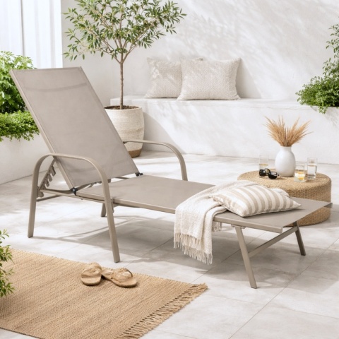 Leżak Ogrodowy z Regulacją LE05JBR – Wygodny Leżak do Opalania i Relaksu