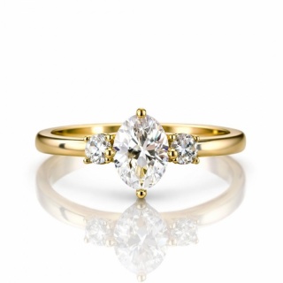 Pierścionek Stal Chirurgiczna 14k Złoto z Cyrkonią PST991