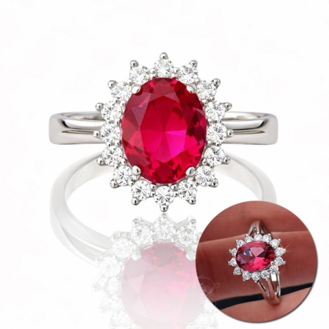 Pierścionek stal chirurgiczna PLATEROWANEJ BIAŁYM ZŁOTEM