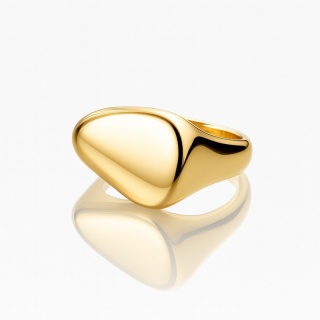 Pierścionek stal chirurgiczna platerowana 14k złotem PST996