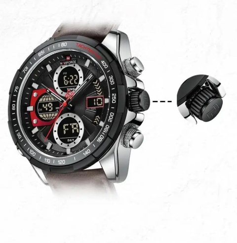 Zegarek Męski Naviforce NF9197L S/B/D.BN – Dual Display + Box