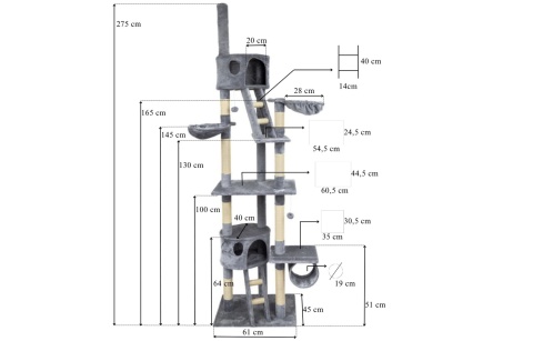 Drapak sufitowy dla kota XXXL – Stabilna Kocia Wieża, Legowiska i Budki