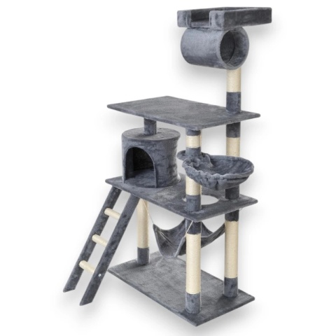 Wielofunkcyjny Drapak dla Kota z Hamakiem i Domkiem – Kocia Wieża Zabaw