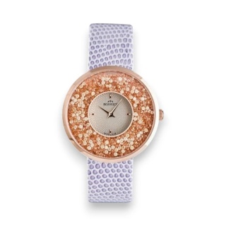 Zegarek Damski Bisset BSAE04 Biało-Fioletowy | Modny i Kobiecy