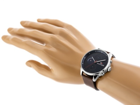 Zegarek Męski Tommy Hilfiger 1791487 Chase | Brązowy Skórzany Pasek
