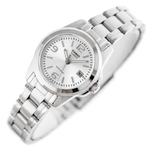 Zegarek damski Casio LTP-1215A-7ADF – Klasyczny, Srebrny z Datownikiem