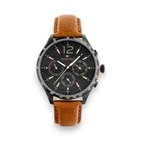 Zegarek męski Tommy Hilfiger 1791470 na brązowym skórzanym pasku