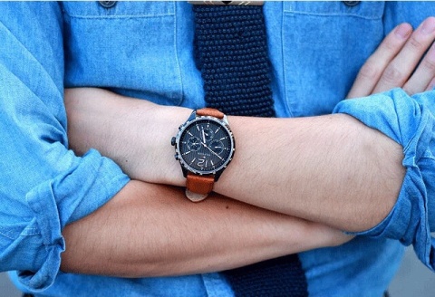 Zegarek męski Tommy Hilfiger 1791470 na brązowym skórzanym pasku