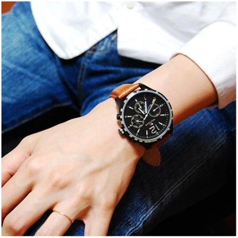 Zegarek męski Tommy Hilfiger 1791470 na brązowym skórzanym pasku