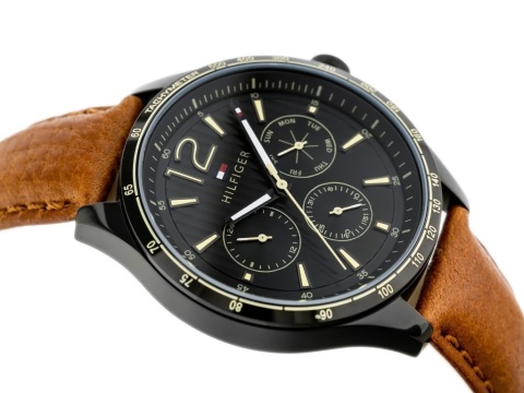 Zegarek męski Tommy Hilfiger 1791470 na brązowym skórzanym pasku