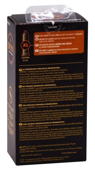 Prezerwatywy SKYN Large 10 sztuk – Nielateksowe, Duże i Wyjątkowo Cienkie