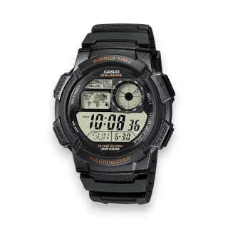 ZEGAREK MĘSKI CASIO AE-1000W-1AV - WORLD TIME + BOX