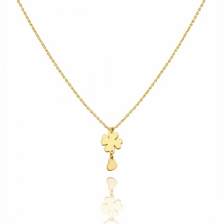 Naszyjnik stal szlachetna pozłacana 14k złotem KONICZYNKA i serce