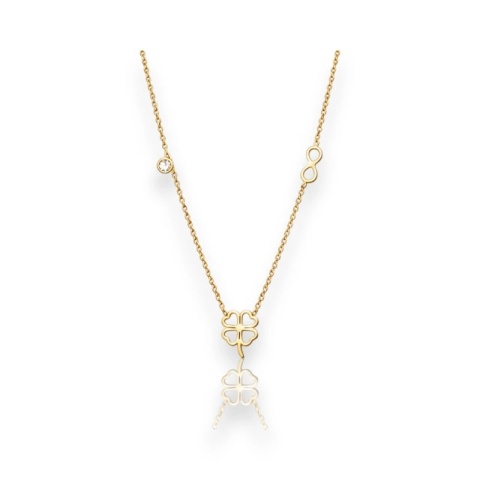 Naszyjnik stal szlachetna pozłacana 14k złotem, celebrytka KONICZYNKA, cyrkonia