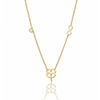 Naszyjnik stal szlachetna pozłacana 14k złotem, celebrytka KONICZYNKA, cyrkonia