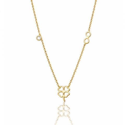 Naszyjnik stal szlachetna pozłacana 14k złotem, celebrytka KONICZYNKA, cyrkonia