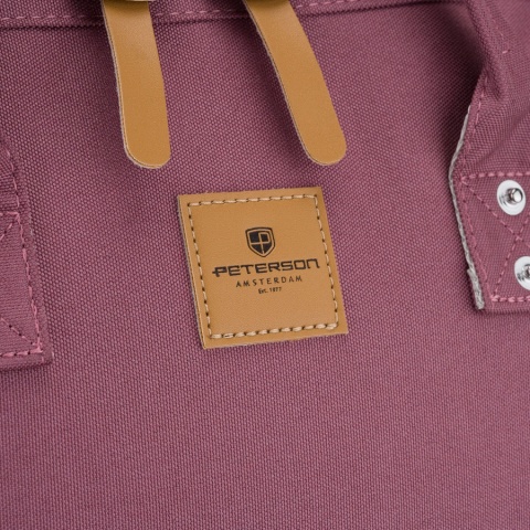 Fioletowy plecak damski z poliestru z miejscem na laptopa i portem USB - Peterson