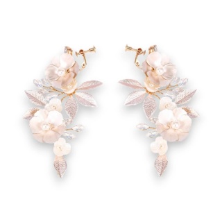 Kolczyki ślubne BOHO wizytowe wiszące z kryształkami stal szlachetna KOLS08