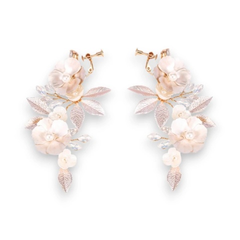 Kolczyki ślubne BOHO wizytowe wiszące z kryształkami stal szlachetna KOLS08