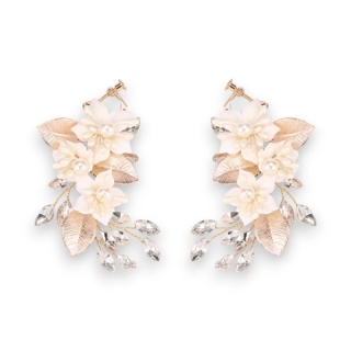 Kolczyki ślubne BOHO wizytowe wiszące z kryształkami stal szlachetna KOLS10