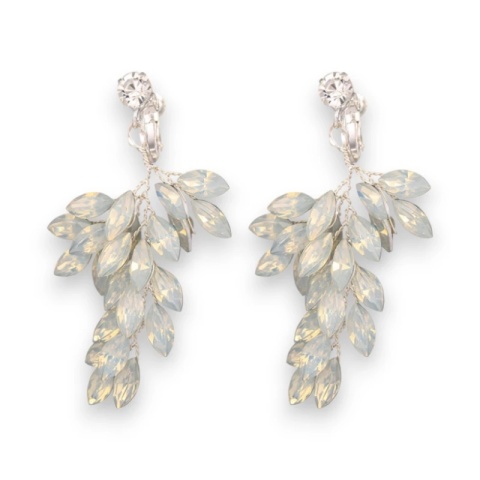 Kolczyki ślubne BOHO wizytowe wiszące z kryształkami stal szlachetna KOLS19