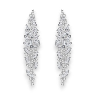 Kolczyki ślubne wiszące z kryształkami stal szlachetna KSL89