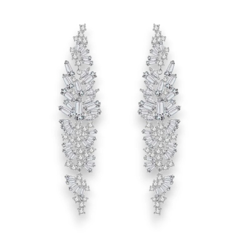 Kolczyki ślubne wiszące z kryształkami stal szlachetna KSL89