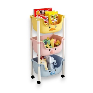 Plastikowy regał na kółkach szafka dziecięca ZWIERZĄTKA 85x37,5x25,5cm PO18KOL